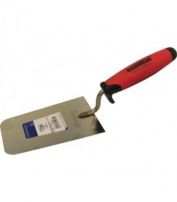 Truelle inoxydable 140 mm avec angles arrondis et poignee