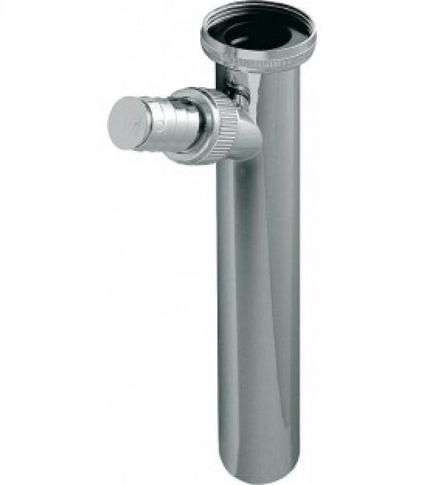 Tube de reglage en plastique chrome certifie DIN/LGA DN32x200mm 45°