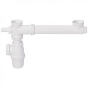 Tubulure avec siphon réglable en hauteur pour évier 2 bacs – Wirquin Pro 30720408