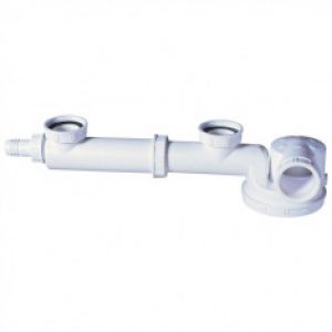 Tubulure ESPACE avec siphon extra-plat intégré pour évier 2 bacs – Wirquin Pro 30720475