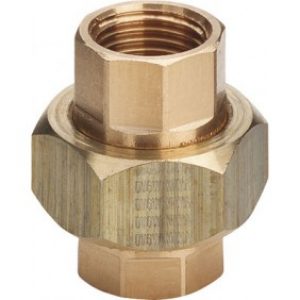 Unions 3 pièces bronze femelle / femelle à visser joint plat