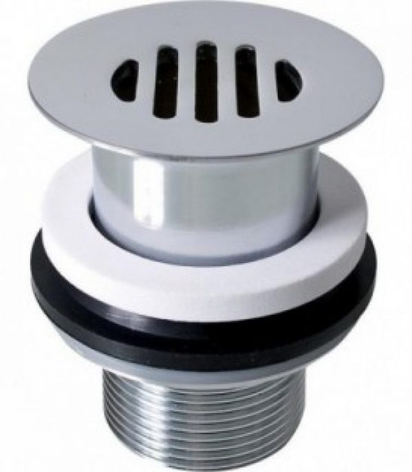 Valve a tige 1 1/4&Prime; x 60 mm laiton chrome sans trop-plein avec tamis