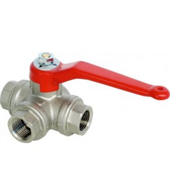 Vanne a boisseau spherique 3 voies R 2&Prime;, percage T