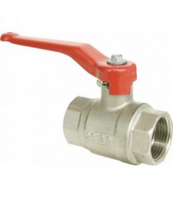 Vanne a boisseau spherique passage integral, filet bilateral fem 1&Prime;1/2 Laiton nickele PN 40