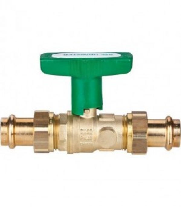 Vanne à boisseau sphérique eau potable UNIWATER 18×18 mm laiton – poignée verte en T