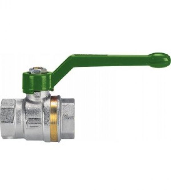 Vanne boisseau sphérique laiton poignée alu verte,certifiée DVGW fem/fem 3/8&Prime;