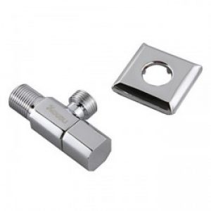 Vanne d&rsquo;angle en laiton avec écusson carré en acier inoxydable