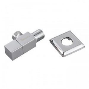 Vanne d&rsquo;angle en laiton avec écusson carré en acier inoxydable original