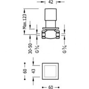 Vanne d&rsquo;arret 3/4&Prime; CUADRO-TRES