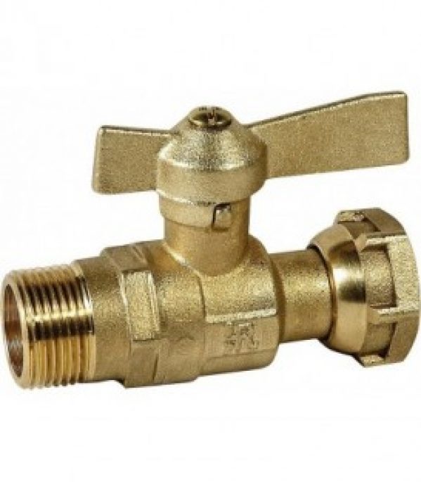 vanne d&rsquo;arret droite avec écrou-chapeau 1/2&Prime; mâle x 3/4&Prime; chapeau