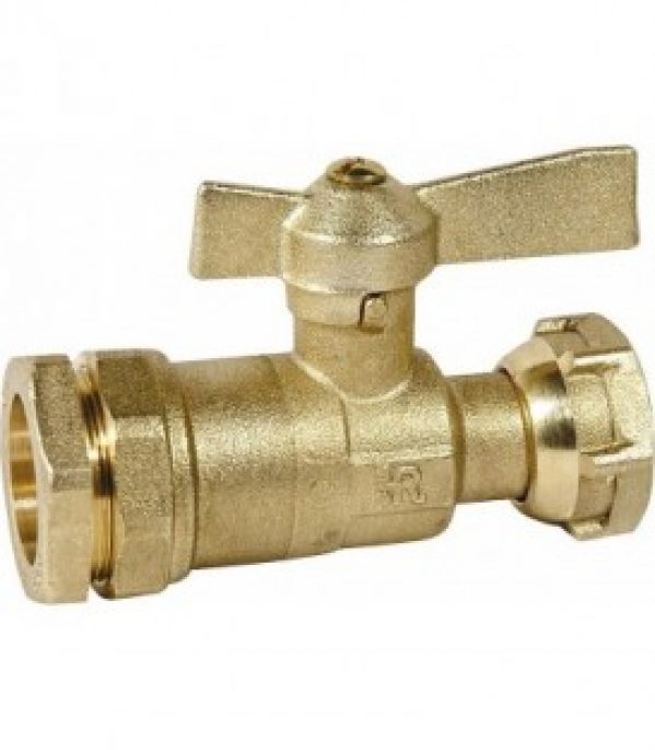 Vanne d&rsquo;arret droite pour tube PE 32mm x 1&Prime; écrou-chapeau