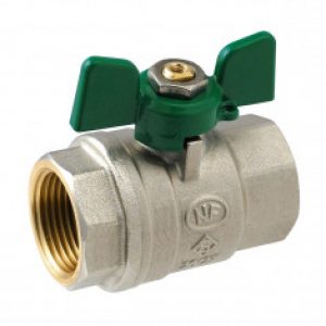 Vanne d&rsquo;arrêt F/F passage intégral NF ACS papillon vert SOMATHERM