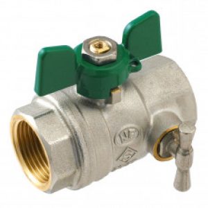 Vanne d&rsquo;arrêt F/F à purge passage intégral NF ACS papillon vert SOMATHERM