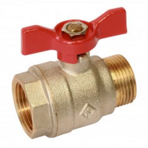 Vanne d’arrêt M/F PN30 Passage intégral ACS Papillon Rouge SOMATHERM