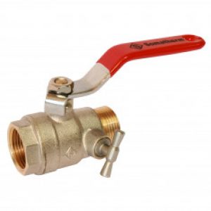 Vanne d’arrêt M/F à purge PN30 Passage intégral ACS Poignée rouge SOMATHERM