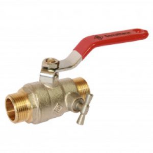 Vanne d’arrêt M/M à purge PN30 Passage intégral ACS Poignée rouge SOMATHERM