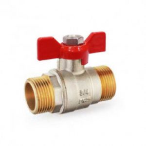 Vanne d’arrêt Passage intégral M-M PN25 ACS Poignée papillon rouge IBP Bänninger