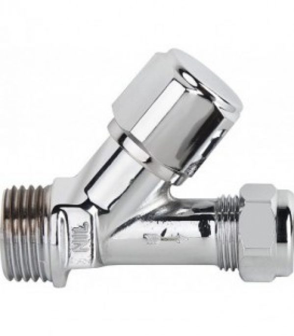 Vanne de regulation Nil DN15 (1/2&Prime;) court, forme droite, raccord A sertir DN10 (3/8&Prime;) x 10 mm