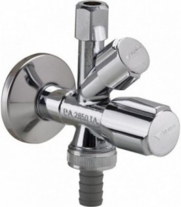 Vanne equerre combinée SCHELL COMFORT Poignee comfort – auto-étanchéifiant raccord 1/2&Prime; male /DN15, chrome