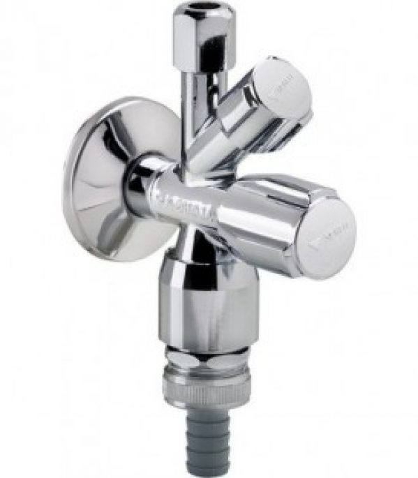 Vanne equerre SCHELL COMFORT poignee Comfort+tete, clapet ASAG, raccord 1/2&Prime; male/ DN15, chrome