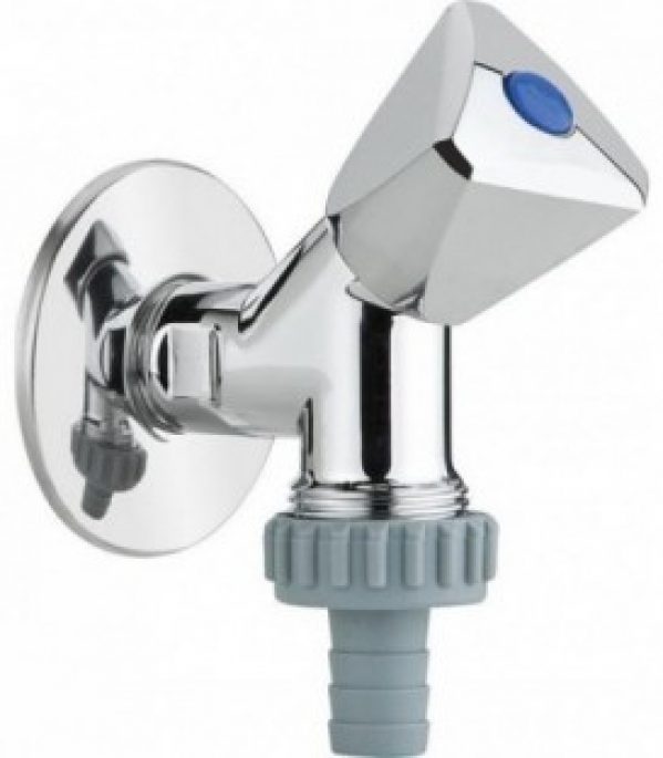 Vanne oblique 1/2&Prime;x3/4&Prime;, avec clapet anti-retour chromé