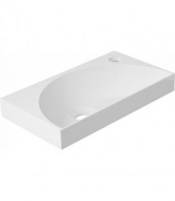 Vasque a poser Design EDELINE lxhxp: 400x110x220mm en fonte minéral