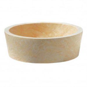 Vasque bol cylindrique à poser en pierre H15cm – Ø42cm – Ondyna UR2005