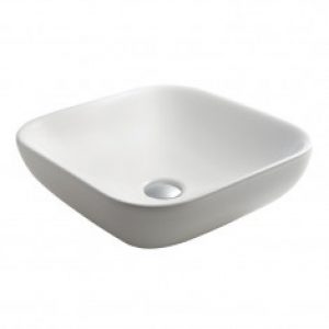 Vasque carrée à poser céramique DUE 40 blanc L40xP40xH15,5 – Ondyna WDU4009