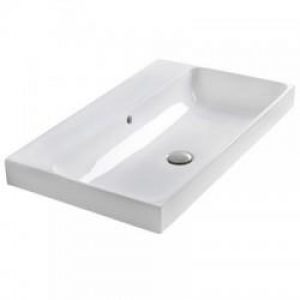 Vasque en céramique blanc brillant avec trop-plein à suspendre ou à encastrer – CRISTINA ONDYNA WNL6109
