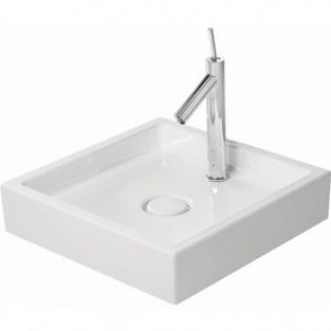 Vasque à poser blanche en céramique blanche – 47 x 47 cm – Starck 1