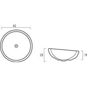 Vasque à poser ronde asymétrique 42 GME