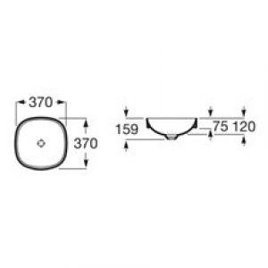 Vasque semi-encastrée Inspira Soft Roca 37 x 37