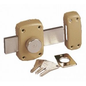 Verrou en applique – à bouton – pour porte de garage – Cyclop 7600