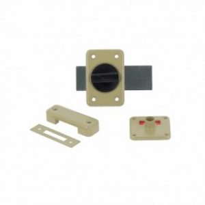 Verrou en applique – sans cylindre – à voyant extérieur – à bouton