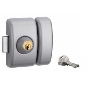 Verrou en applique – universel – à double cylindre – 45 mm – 3 clés