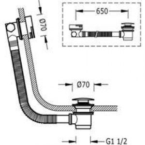Vidage pour baignoire avec remplissage ronde TRES