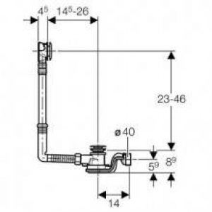 Vidage pour baignoire PushControl