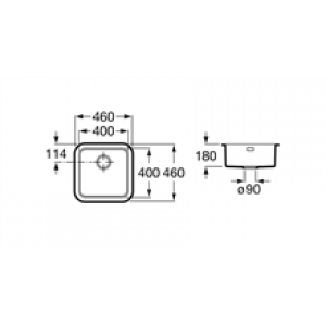 Évier 46x46x18 cm Berlin Roca