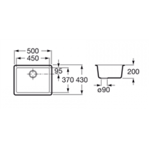 Évier 50 cm Prague Roca