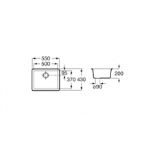 Évier 55 cm Prague Roca