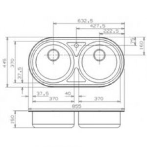 Évier Andalousie ovale avec 2 bacs Galindo