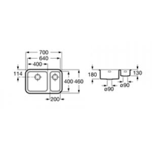 Évier Berlin petit bac à droite Roca
