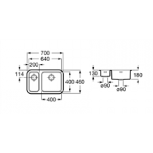 Évier Berlin petit bac à gauche Roca
