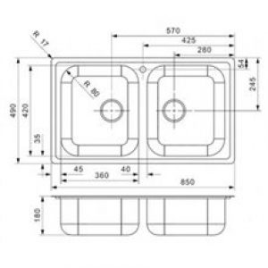 Évier Centurio L20 rectangulaire Galindo