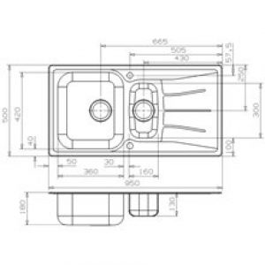 Évier Diplomat 1.5 LUX deux bacs et égouttoir…