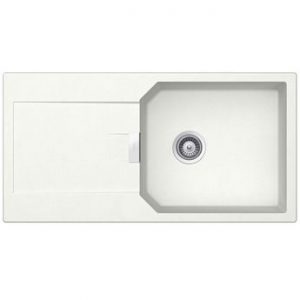 Évier granit blanc Schock MANHATTAN 1 grand bac 1 égouttoir