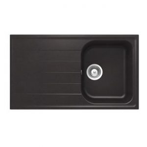 Évier granit noir Schock VIOLA 1 bac 1 égouttoir