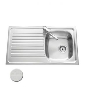 Évier inox nid d´abeille SCALDIS 1 bac 1 égouttoir