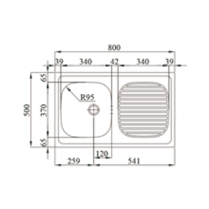 Évier Obra 80cm TEGLER