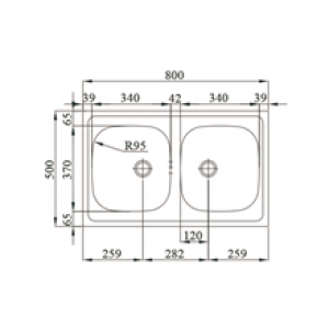 Évier Obra deux bacs TEGLER